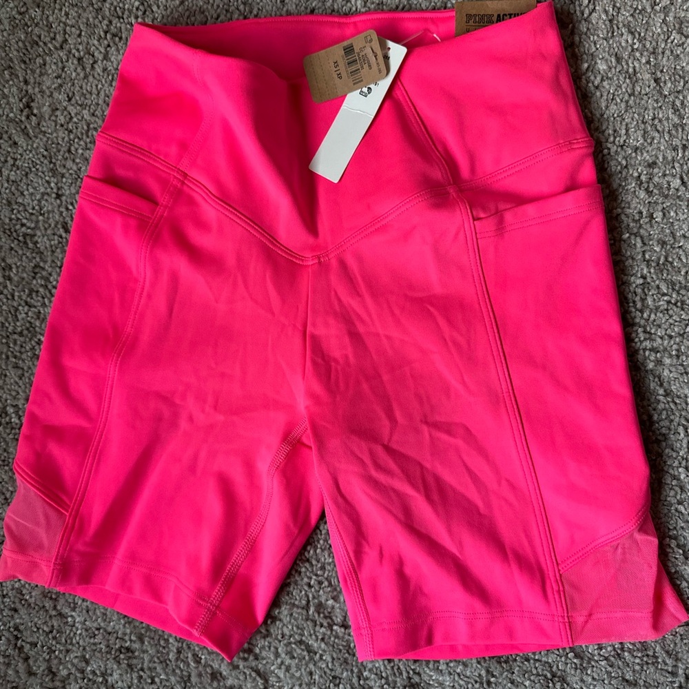 NWT PINK Victoria's Secret Bright Pink Bike Shorts